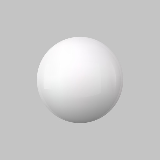 Vector vector 3d round white sphere realistic glossy 3d ball