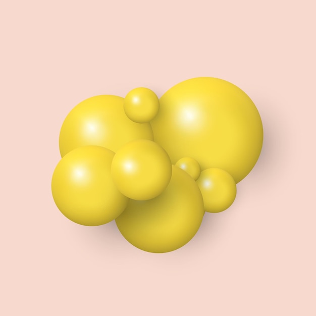 Vector vector 3d-sjabloon. gele bollen. abstracte bol achtergrond.