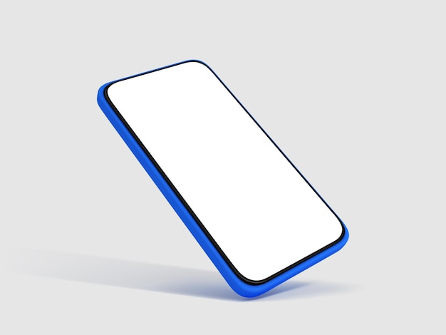 Vector 3d smartphone in a minimalist style modern smartphone mockup with blank screen