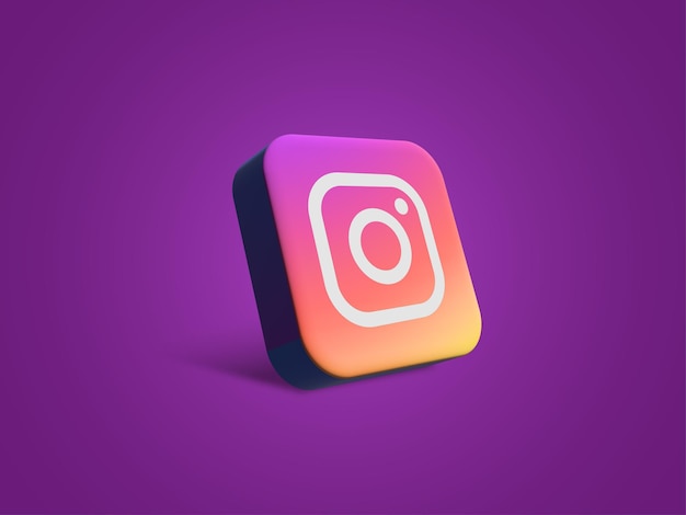 Vector 3D Social Media Instagram Icon