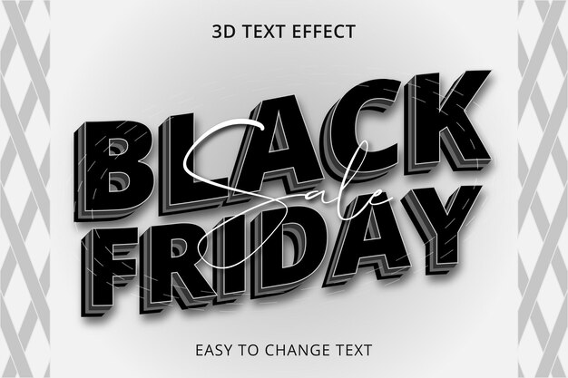 Vector 3d style editable black friday sale text effect banner background