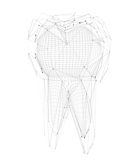 Vector 3d tand voor tandgeneeskunde op een witte background