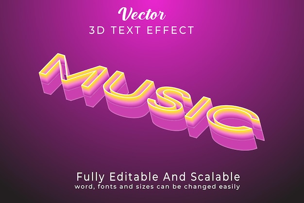 Vector vector 3d-teksteffect dat volledig bewerkbaar kan zijn