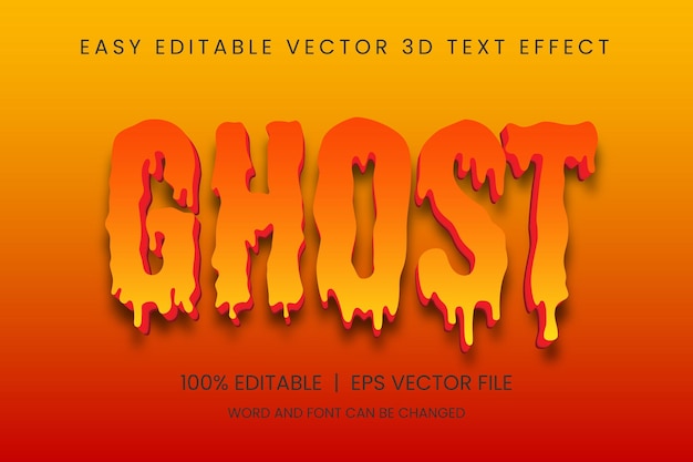 vector 3d-teksteffect, gratis bewerkbare horror- en cartoontekststijl, spooktypografie-stijleffect