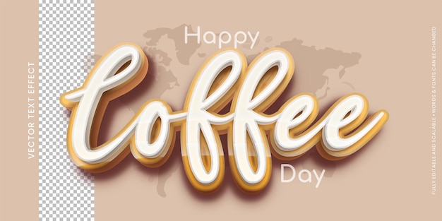 vector 3d-teksteffect internationale dag van koffie belettering 04
