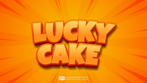 Vector vector 3d text editable text effect lucky cake