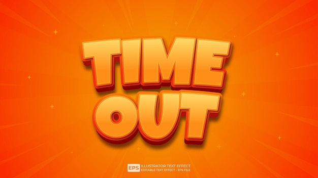 Vector 3d text editable text effect time out