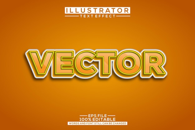 Vector 3d text effect editable