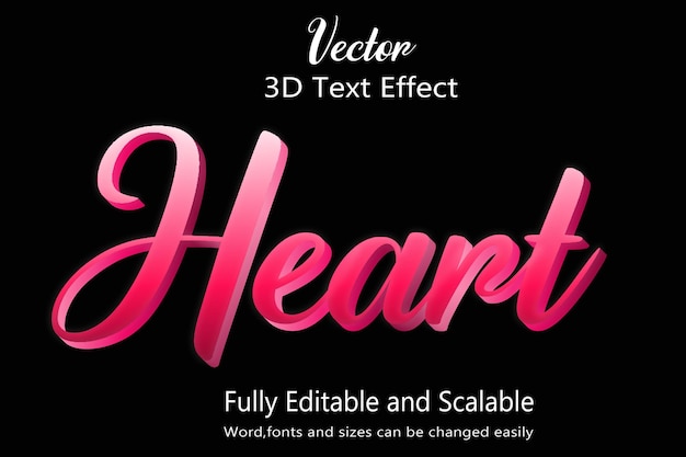 Vector 3D text effect and fully editable