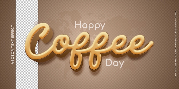 Vector vector 3d text effect international day of coffee lettering 05