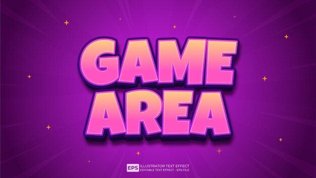 vector 3d text game area editable text effect font