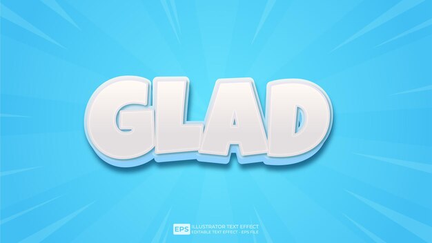 벡터 3d 텍스트 기쁜 편집 가능한 텍스트 효과 글꼴