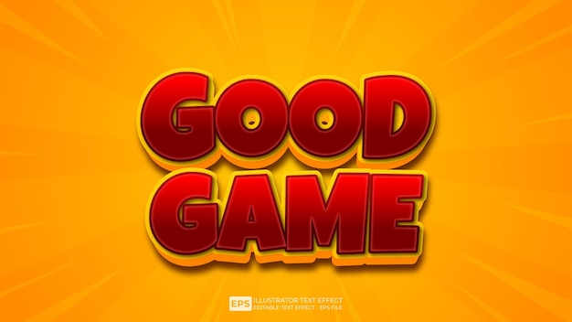 ベクトル 3d テキスト 良いゲーム 編集可能なテキスト効果 フォント