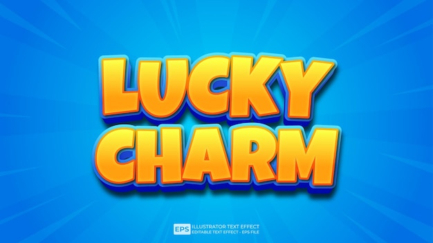 vector 3d text lucky charm editable text effect font