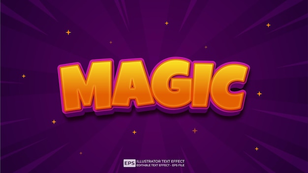 Vector 3d text magic editable text effect font