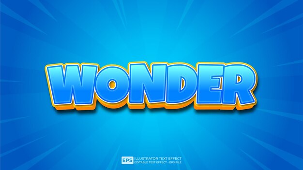 vector 3d text wonderful editable text effect font
