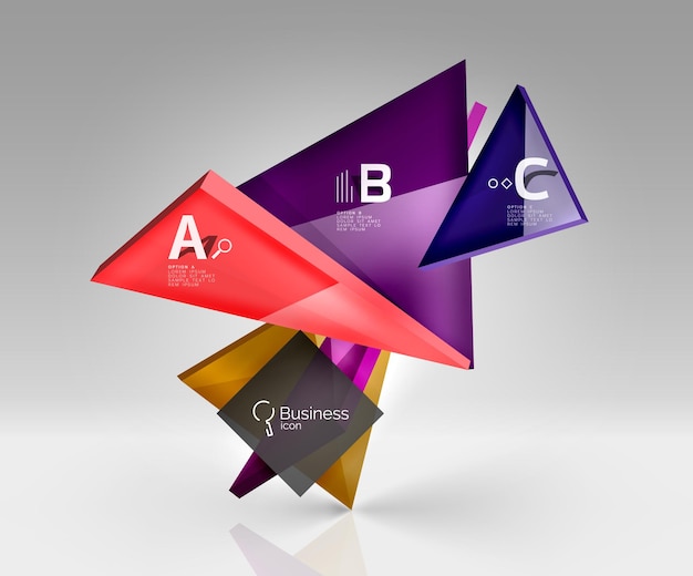 Vector vector 3d triangle abstract background glass geometry shapes