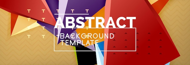 Vector 3d triangular shapes abstract background origami futuristic template with lines
