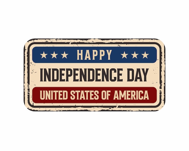 Vector 4 juli USA Independence Day vintage roestige metalen Poster