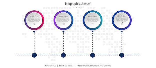 Vector 4 stap platte zakelijke infographic sjabloon