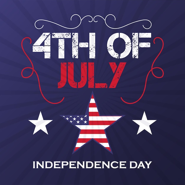 Vector 4th of July American victory day banner design Victory Day Independence Day celebration