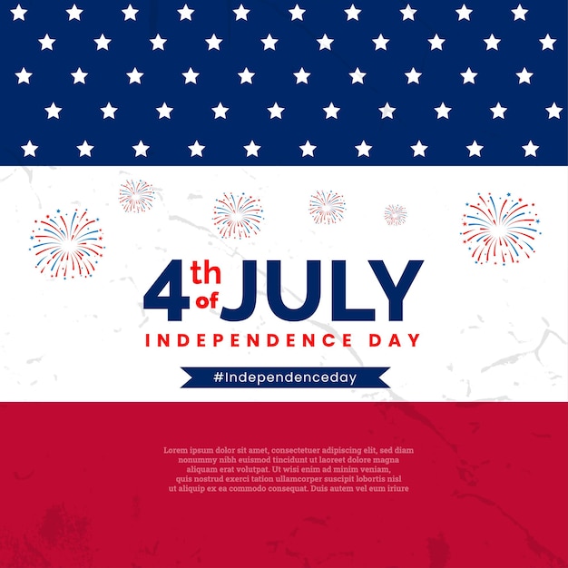 Vector 4th of july independence day social media post template