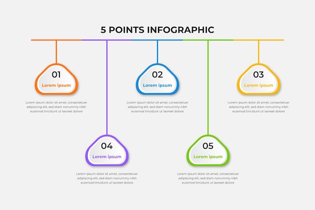 Vector 5 points infographic template