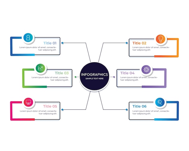 Vector 6 steps infographic design for business