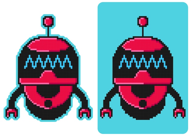 Vector 8-Bit modern illustratie robotontwerp