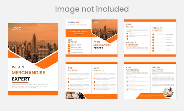 Vector 8 pages corporate business brochure template