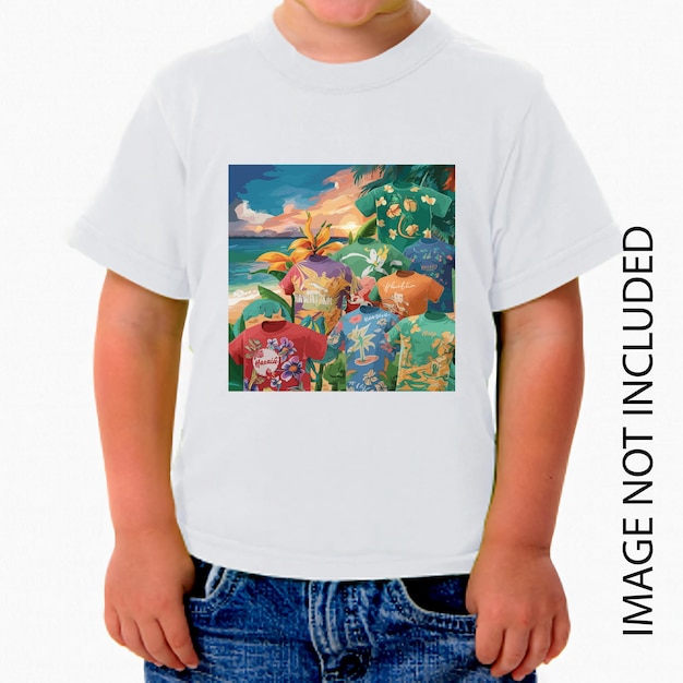 Вектор Живая и красочная векторная выставка различных футболк с уникальными гавайскими рисунками
