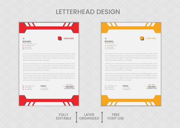 Vector a4 Clean and corporate business letterhead template