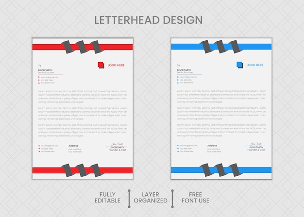 vector a4 clean and corporate business letterhead template