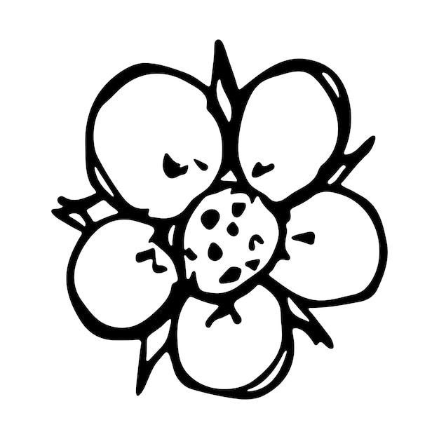 Vector aardbei bloem clipart Hand getrokken bloesem illustratie Voor print webdesign decor logo