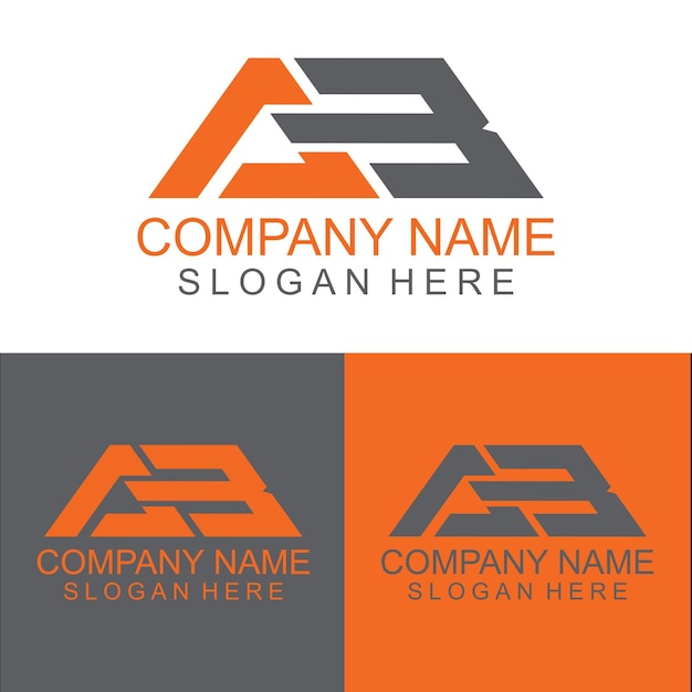 Vector ab business growth logo design