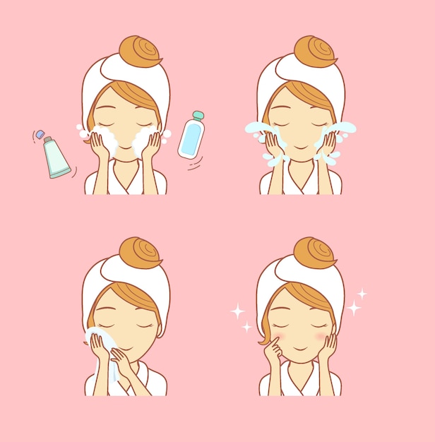 ベクトル 顔洗いセットのバリエーションに関するベクトル