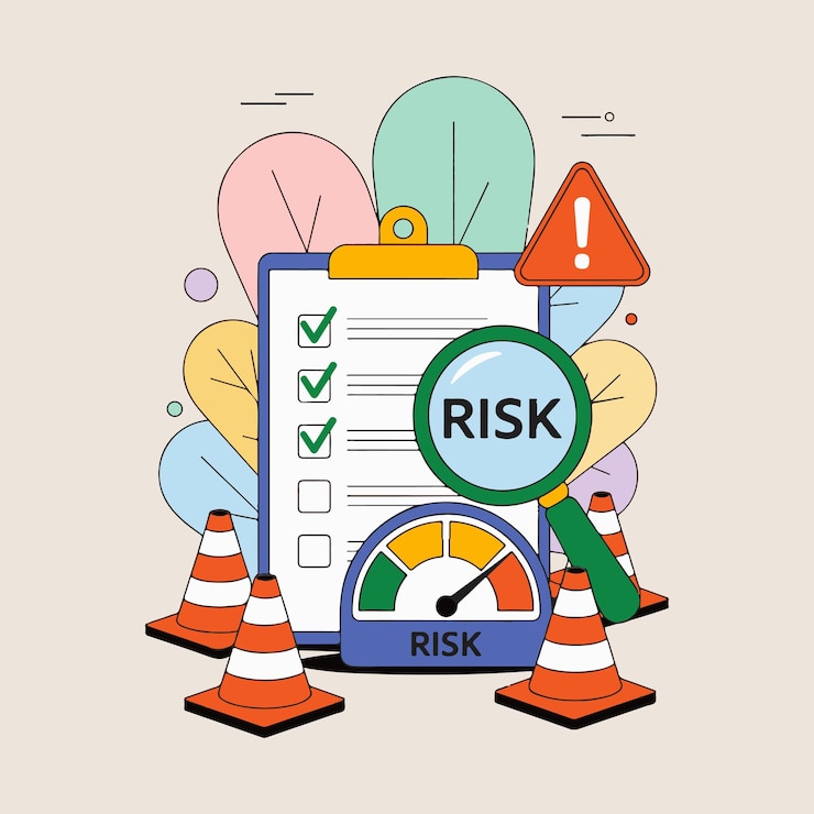 Vector vector about risk assessment concept with speedometer or risk management