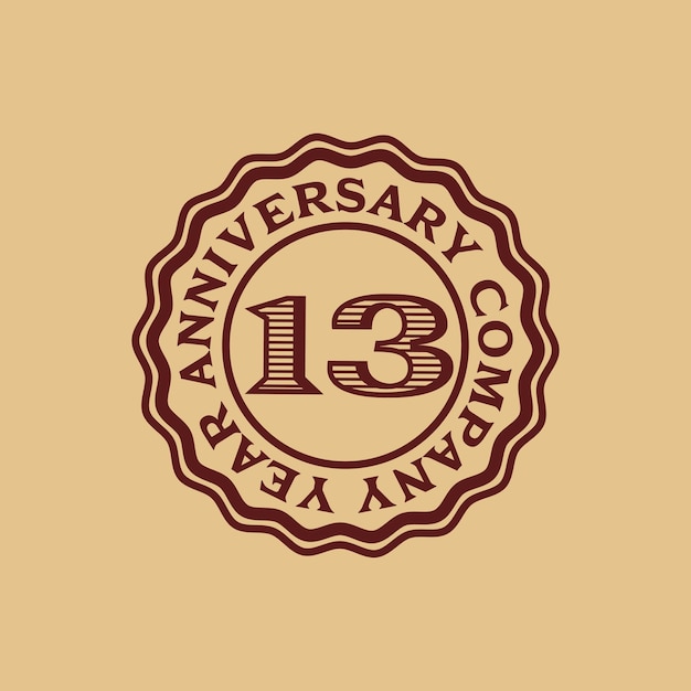 Vector vector abstract 13 year company anniversary tag sticker