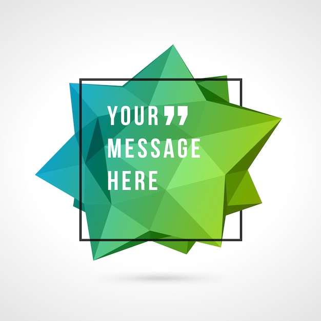 Vector abstract 3d geometric shape speech bubble background