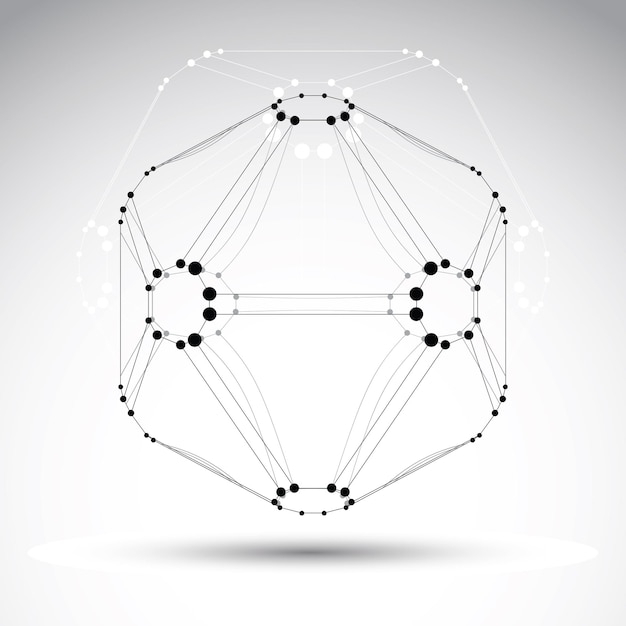 Vettore oggetto mesh 3d astratto vettoriale, modello di elemento di design per progetti a tema tecnologico, chiaro eps 8.