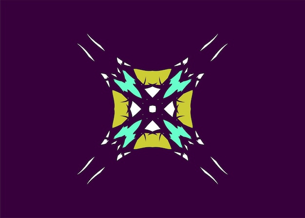 vector abstract art motif colorful attractive symmetrical flower