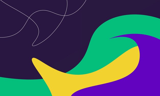 Vector abstract background blue green yellow purple landscape banner