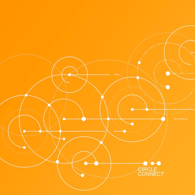 Vettore sfondo astratto vettoriale cerchi modello tecnologico linee arrotondate con punti di connessione