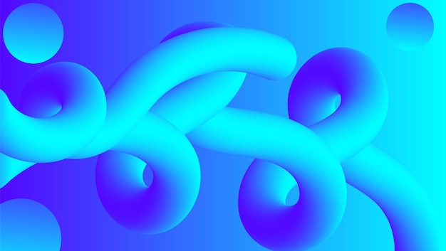 Vector abstract background with 3d fluid shapes