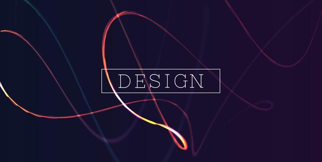 Vector abstract background with blurred magic neon light curved line and design text