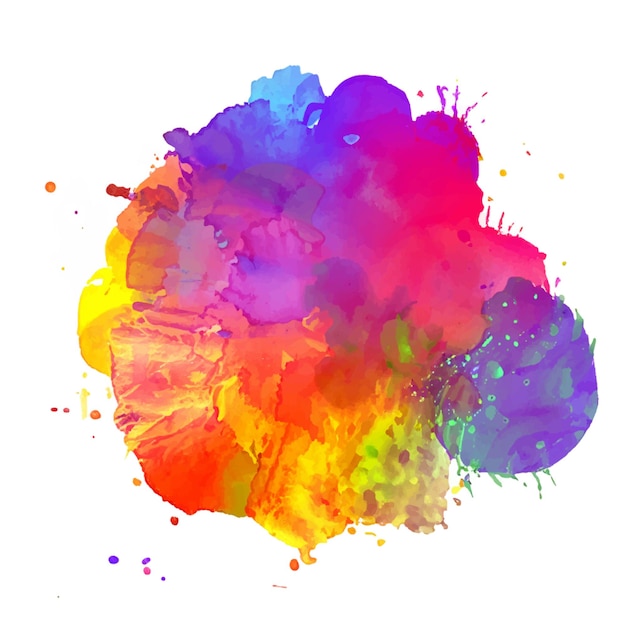 다채로운 수채화 튄 디자인 벡터 추상 배경