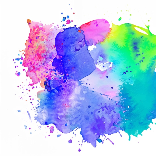 vector abstract background with a colourful watercolour splatter design