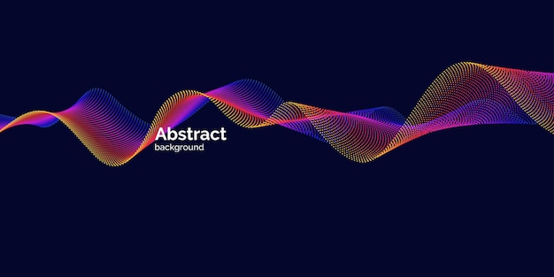 Vector vector abstract background with dynamic waves, line and particles. illustration suitable for design