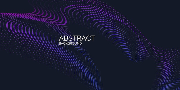 Vector abstract background with dynamic waves line and particles