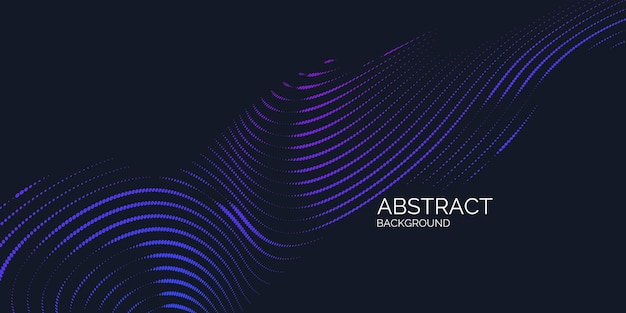 Vector abstract background with dynamic waves line and particles